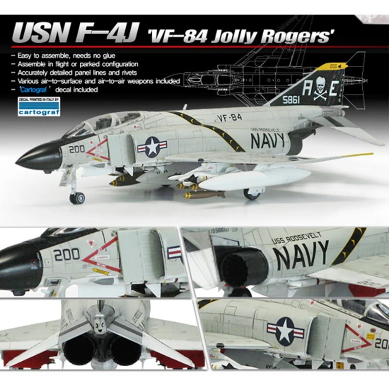 Academy Maqueta Phantom USN F-4d 5 Academy Maqueta Phantom USN F-4d - Imagen 3