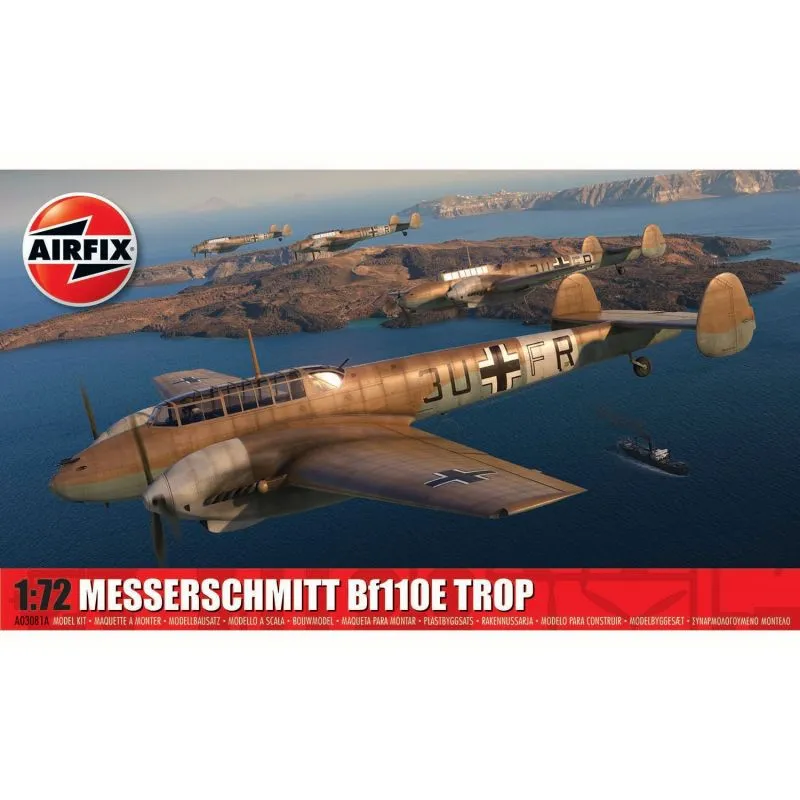 Airfix Maqueta Messerschmitt Bf110E/E-2 TROP 3 Airfix Maqueta Messerschmitt Bf110E/E-2 TROP