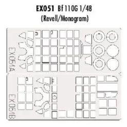 Eduard Messerschmitt Bf 110G Canopy And Wheels (diseñado Para Ser Ensamblado Con Maquetas De Monogram And Revell) (hecho De La Cinta Ka