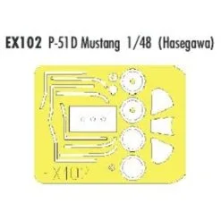 Eduard North American P-51D Mustang (diseñado Para Ser Ensamblado Con Maquetas De Hasegawa) (hecho De La Cinta Kabuki Amarillo Producid