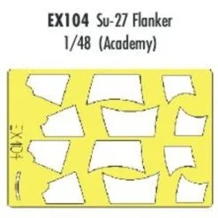 Eduard Sukhoi Su-27 Flanker (diseñado Para Ser Ensamblado Con Maquetas De Academy) (hecho De La Cinta Kabuki Amarillo Producido En Japó
