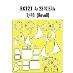 Eduard Arado Ar 234C ′Blitz′ (diseñado Para Ser Ensamblado Con Maquetas De Revell) (hecho De La Cinta Kabuki Amarillo Producido En Japó
