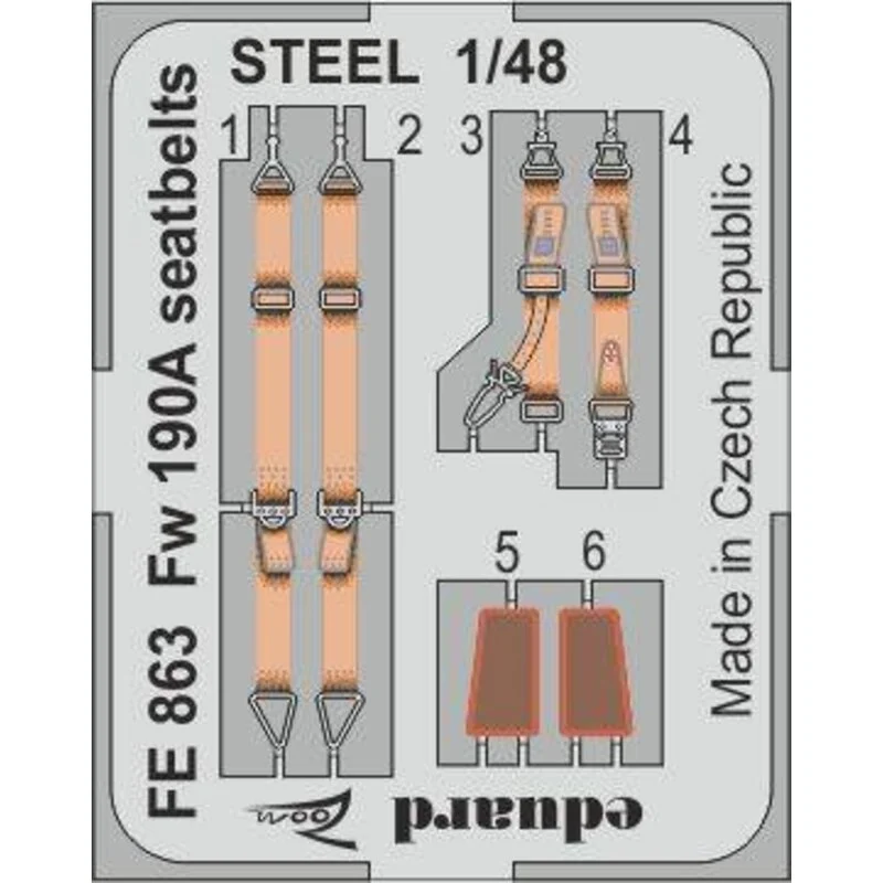 Focke-Wulf Fw-190A Cinturones De Seguridad De Acero (diseñado Para Ser Utilizado Con Kits De Eduard) 3 Focke-Wulf Fw-190A Cinturones De Seguridad De Acero (diseñado Para Ser Utilizado Con Kits De Eduard)