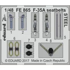 Eduard Cinturones De Seguridad Lockheed F-35A Lightning II STEEL (diseñado Para Ser Utilizado Con Los Kits De Modelo De Meng)