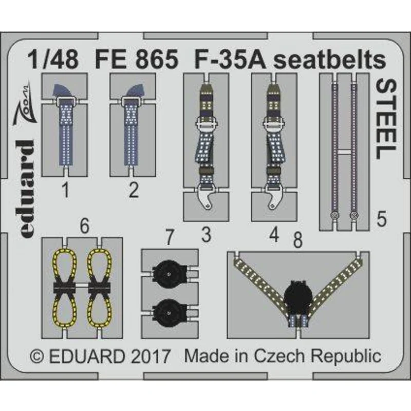 Eduard Cinturones De Seguridad Lockheed F-35A Lightning II STEEL (diseñado Para Ser Utilizado Con Los Kits De Modelo De Meng) 3 Eduard Cinturones De Seguridad Lockheed F-35A Lightning II STEEL (diseñado Para Ser Utilizado Con Los Kits De Modelo De Meng)