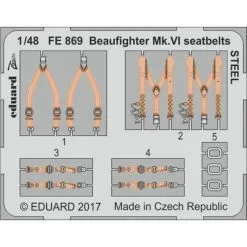 Eduard Bristol Beaufighter Mk.VI Cinturones De Seguridad STEEL (diseñado Para Ser Utilizado Con Los Kits De Tamiya)