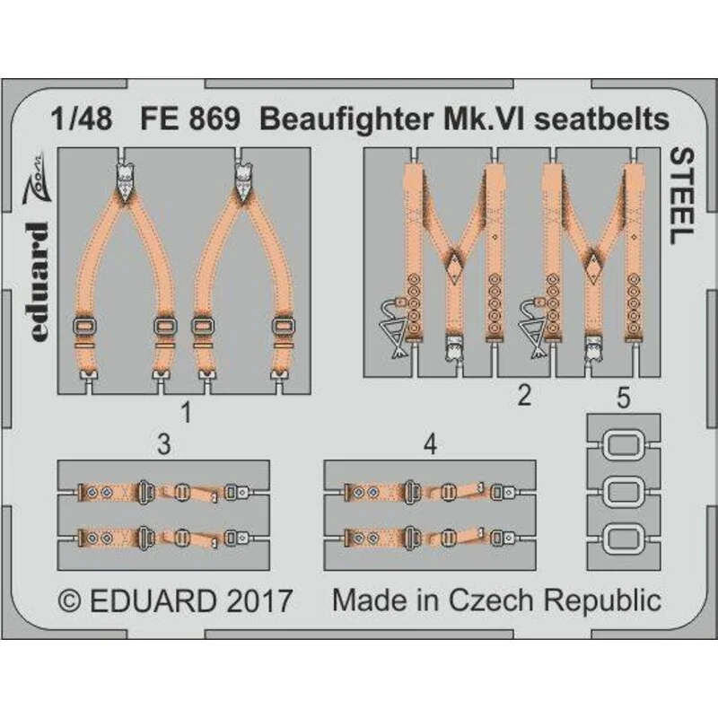 Eduard Bristol Beaufighter Mk.VI Cinturones De Seguridad STEEL (diseñado Para Ser Utilizado Con Los Kits De Tamiya) 3 Eduard Bristol Beaufighter Mk.VI Cinturones De Seguridad STEEL (diseñado Para Ser Utilizado Con Los Kits De Tamiya)