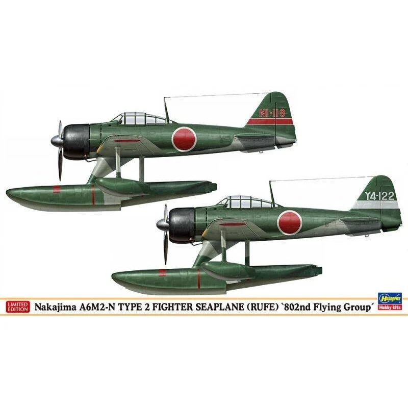 Hasegawa Nakajima A6M2-N TIPO 2 FIGHTER SEAPLANE (RUFE) 802nd Flying Group (Dos Kits En La Caja) 3 Hasegawa Nakajima A6M2-N TIPO 2 FIGHTER SEAPLANE (RUFE) 802nd Flying Group (Dos Kits En La Caja)