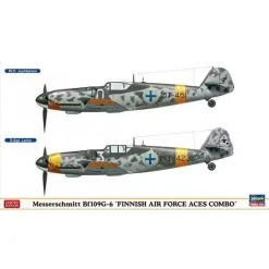 Hasegawa Maqueta Messerschmitt BF-109G-6 FUERZA AÉREA FINLANDESA ACES COMBO (Dos Kits En La Caja)