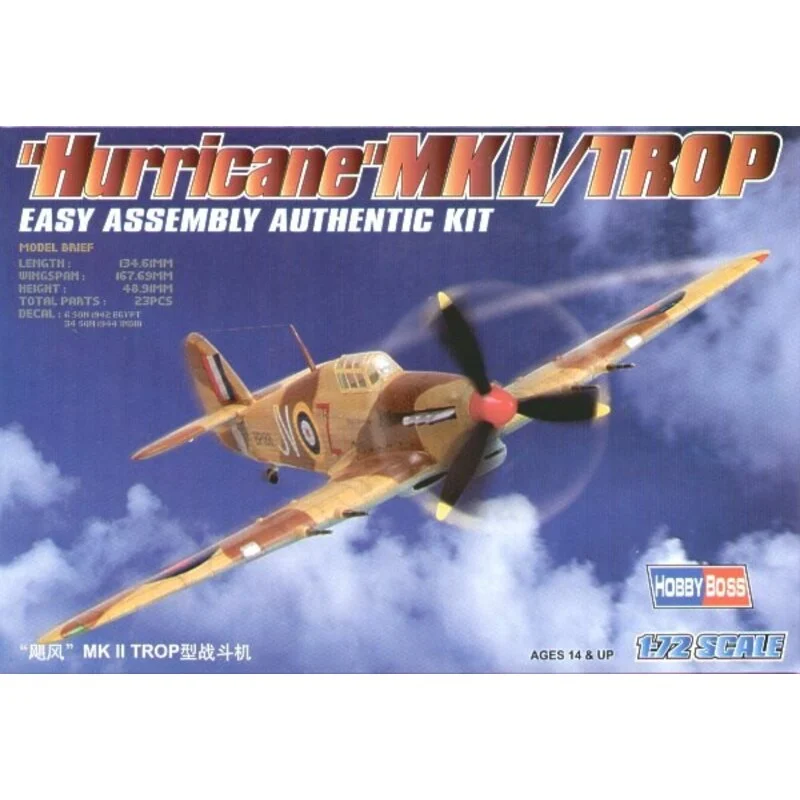 Hobby Boss Hawker Hurricane Mk.II Trop Easy Build With 1 Piece Wings And Lower Fuselage 1 Piece Fuselage. Other Parts As Normal. Optional O 3 Hobby Boss Hawker Hurricane Mk.II Trop Easy Build With 1 Piece Wings And Lower Fuselage 1 Piece Fuselage. Other Parts As Normal. Optional O