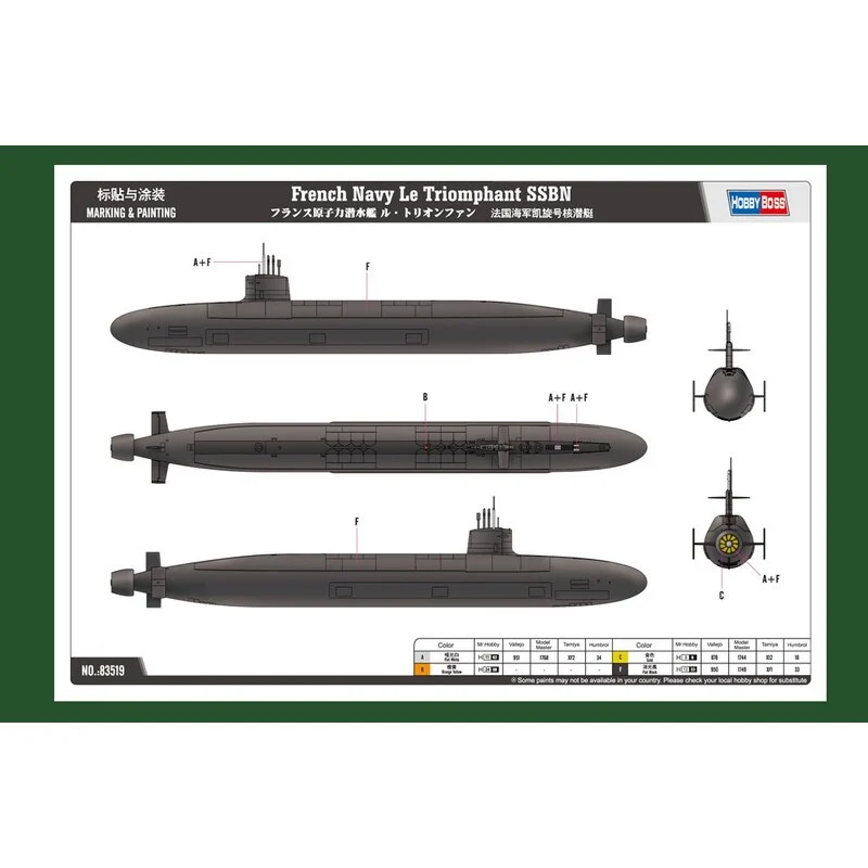 Hobby Boss Maqueta French Navy Le Triomphant SSBN 4 Hobby Boss Maqueta French Navy Le Triomphant SSBN - Imagen 2