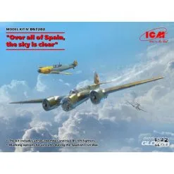 ICM Maqueta En Toda España, El Cielo Está Despejado (SB 2M-100 Katiushka+dos Me 109 E3 Pilot Ace