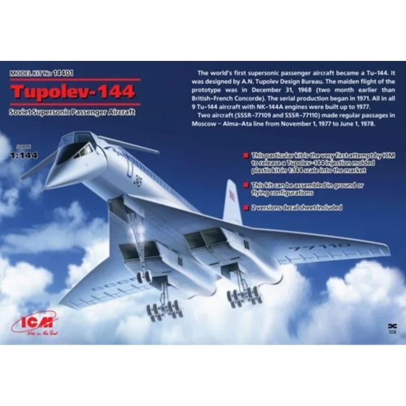 ICM Maqueta Tupolev Tu-144, Soviet Supersonic Passenger Aircraft 3 ICM Maqueta Tupolev Tu-144, Soviet Supersonic Passenger Aircraft