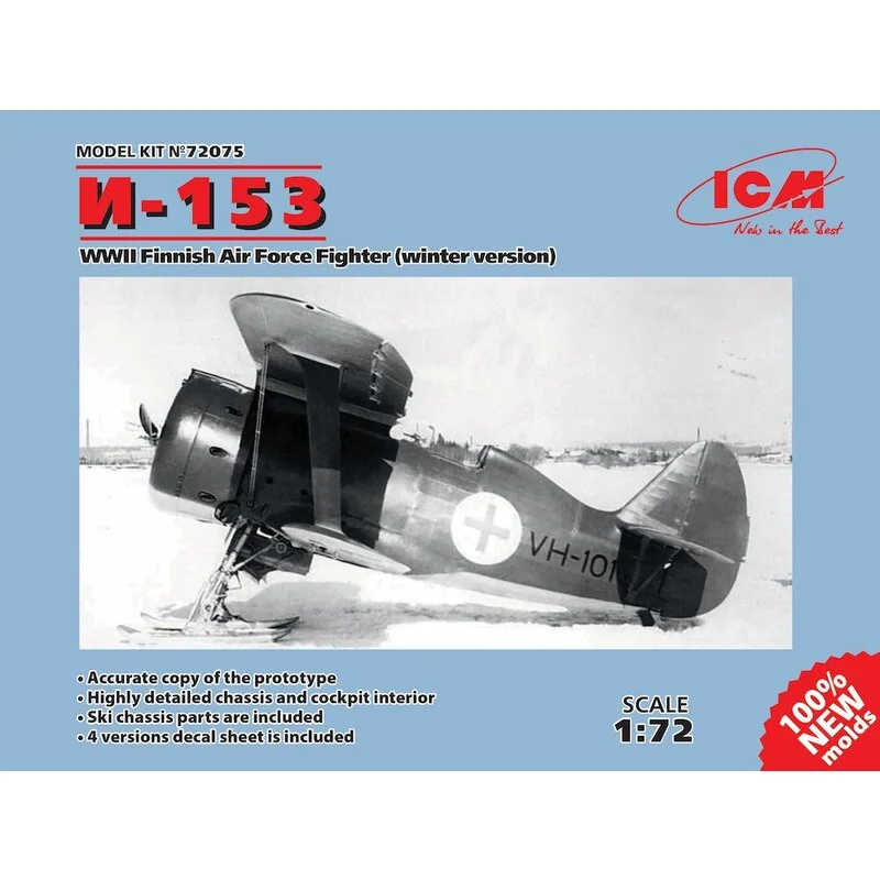 ICM Polikarpov I-153 Combatiente De La Fuerza Aérea De La Segunda Guerra Mundial De La Segunda Guerra Mundial (versión De Invierno E 3 ICM Polikarpov I-153 Combatiente De La Fuerza Aérea De La Segunda Guerra Mundial De La Segunda Guerra Mundial (versión De Invierno E