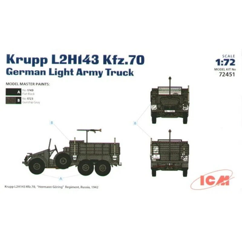 ICM Maqueta Kupp L2H143 Kfz.70 German Light Truck 4 ICM Maqueta Kupp L2H143 Kfz.70 German Light Truck - Imagen 2