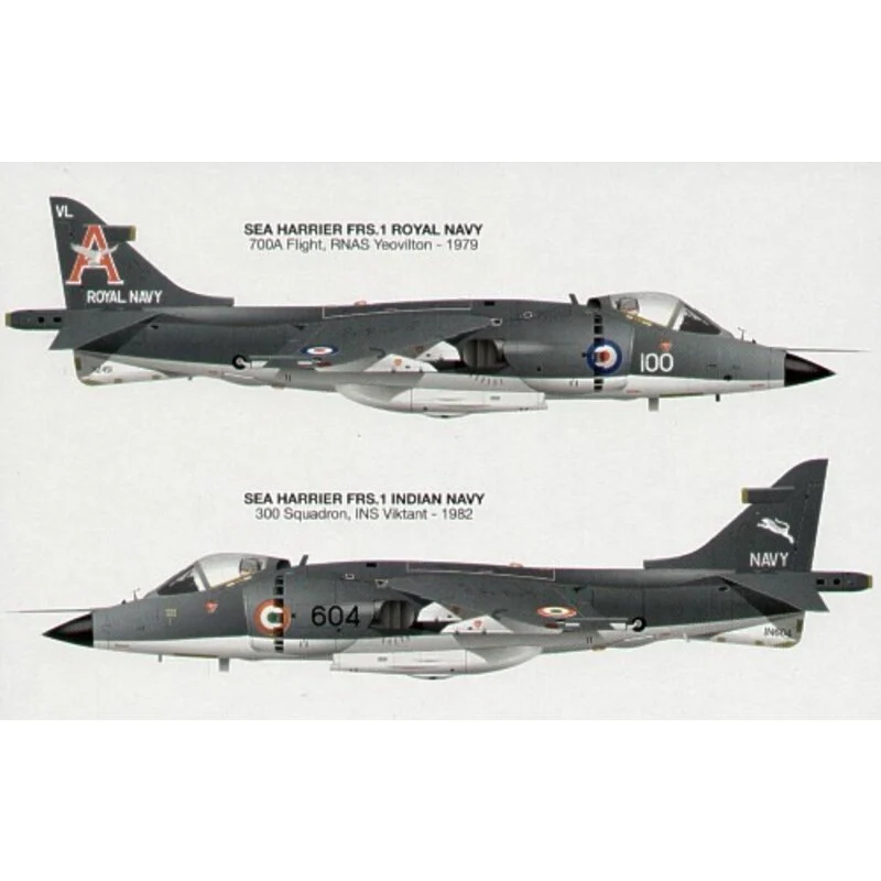 Italeri BAe Sea Harrier FRS.1. Decals For 700A Flight RNAS Yeovilton 1979 And Indian Navy 300 Squadron INS Viktant 1982 4 Italeri BAe Sea Harrier FRS.1. Decals For 700A Flight RNAS Yeovilton 1979 And Indian Navy 300 Squadron INS Viktant 1982 - Imagen 2