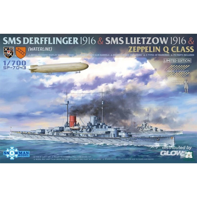 Takom Maqueta Sms Derfflinger 1916 & Sms Luetzow 1916 & Zeppelin Q Class (edición Limitada 3 Takom Maqueta Sms Derfflinger 1916 & Sms Luetzow 1916 & Zeppelin Q Class (edición Limitada