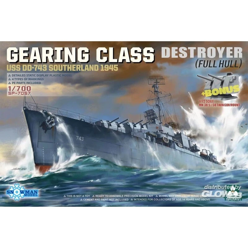 Takom Maqueta Destructor De Clase De Engranajes Uss Dd-743 Southerland 1945 (casco Completo) 3 Takom Maqueta Destructor De Clase De Engranajes Uss Dd-743 Southerland 1945 (casco Completo)